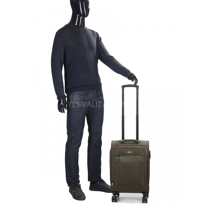 Валіза мала S тканина зелена 55х36х20+5/37л/2.8кг/Worldline 616, фото 17