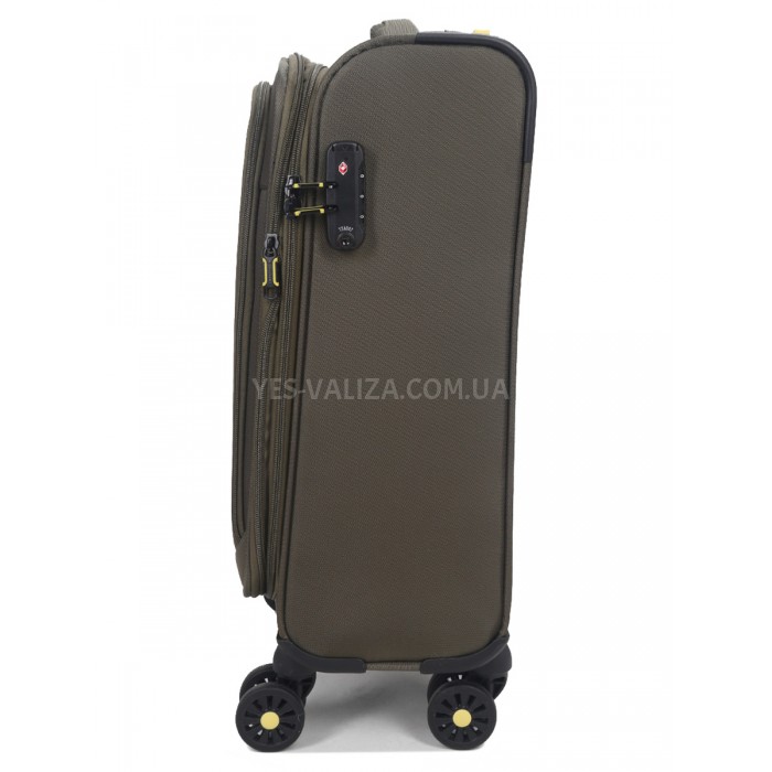 Валіза мала S тканина зелена 55х36х20+5/37л/2.8кг/Worldline 616, фото 6