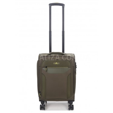 Чемодан малый S ткань зелёный 55х36х20+5/37л/2.8кг/Worldline 616