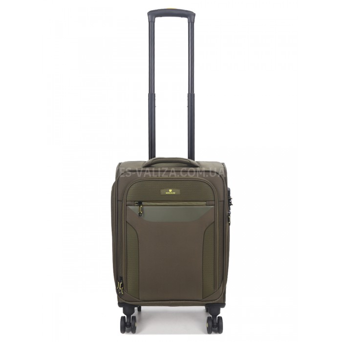 Чемодан малый S ткань зелёный 55х36х20+5/37л/2.8кг/Worldline 616, фото 1