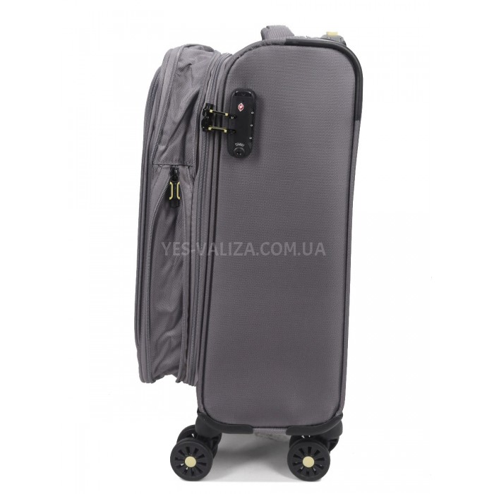 Чемодан малый S ткань серый 55х36х20+5/37л/2.8кг/Worldline 616, фото 8
