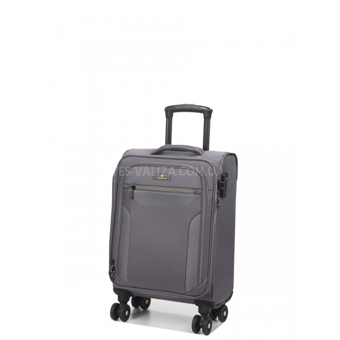 Чемодан малый S ткань серый 55х36х20+5/37л/2.8кг/Worldline 616, фото 2