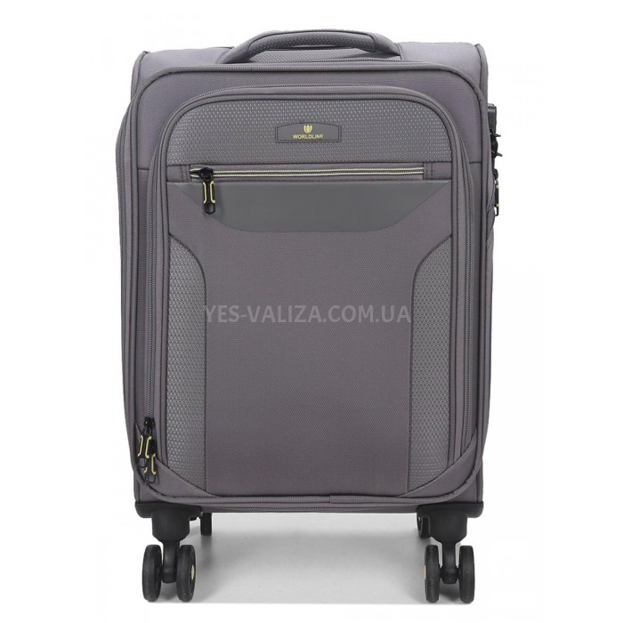 Валіза мала S тканина сіра 55х36х20+5/37л/2.8кг/Worldline 616, фото 3