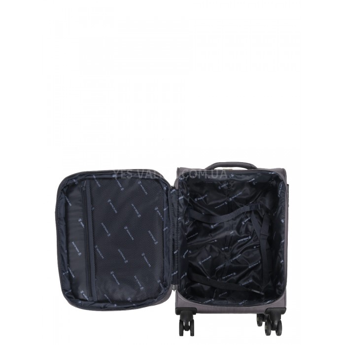 Валіза мала S тканина сіра 55х36х20+5/37л/2.8кг/Worldline 616, фото 15