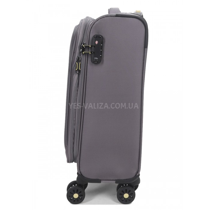 Чемодан малый S ткань серый 55х36х20+5/37л/2.8кг/Worldline 616, фото 6