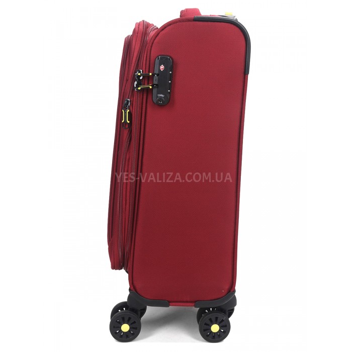 Валіза мала S тканина червона 55х36х20+5/37л/2.8кг/Worldline 616, фото 6