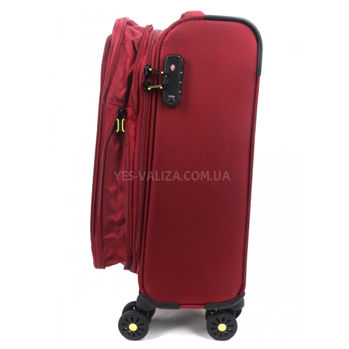 Чемодан малый S ткань красный 55х36х20+5/37л/2.8кг/Worldline 616, фото 8