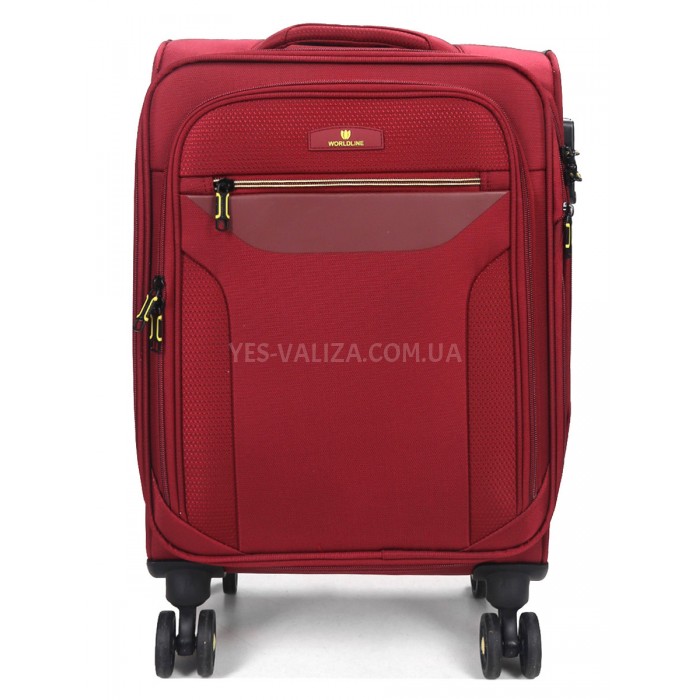 Валіза мала S тканина червона 55х36х20+5/37л/2.8кг/Worldline 616, фото 3