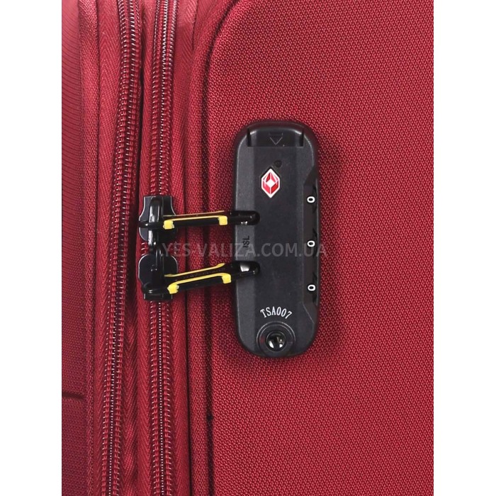 Валіза мала S тканина червона 55х36х20+5/37л/2.8кг/Worldline 616, фото 11