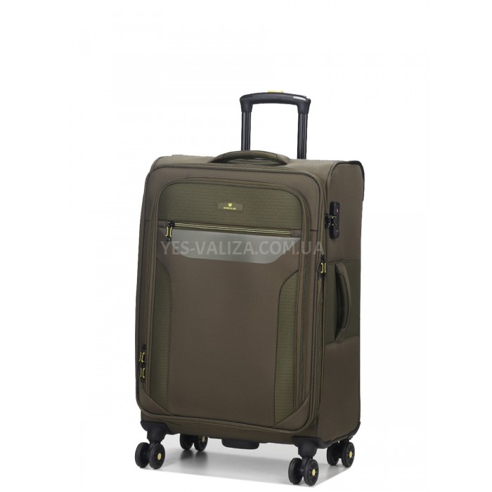 Чемодан средний M ткань зелёный 69х43х27+5/67л/3.7кг/Worldline 616, фото 2