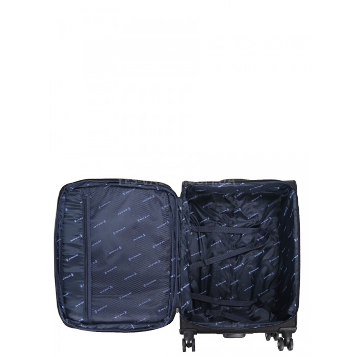 Чемодан средний M ткань чёрный 69х43х27+5/67л/3.7кг/Worldline 616, фото 16