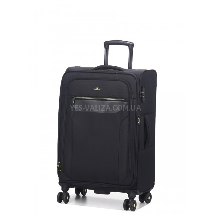 Валіза середня M тканина чорна 69х43х27+5/67л/3.7кг/Worldline 616, фото 2