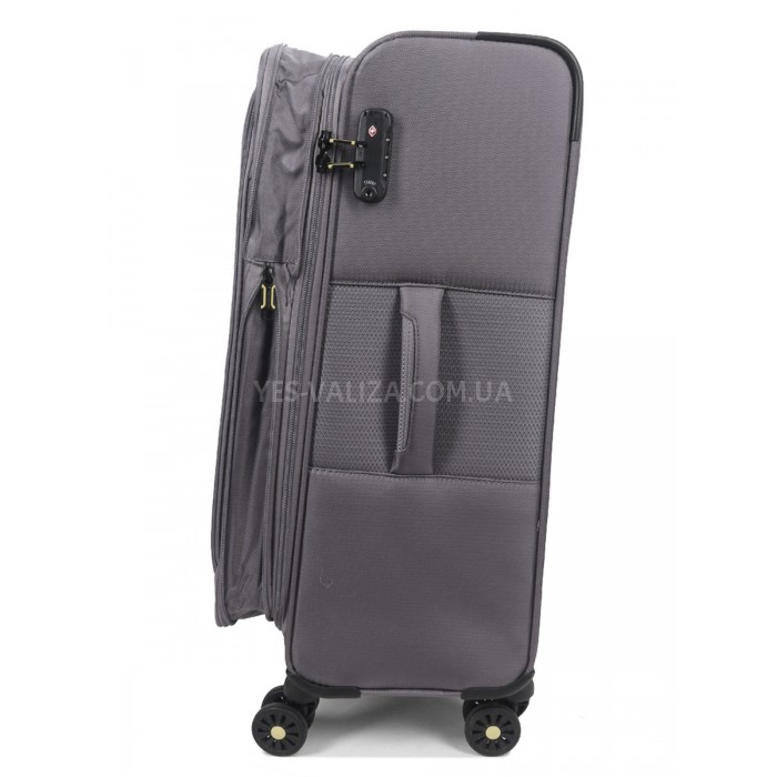 Валіза середня M тканина сіра 69х43х27+5/67л/3.7кг/Worldline 616, фото 8