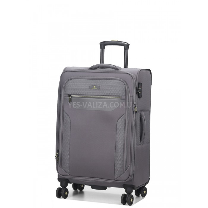 Чемодан средний M ткань серый 69х43х27+5/67л/3.7кг/Worldline 616, фото 2