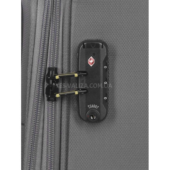 Чемодан средний M ткань серый 69х43х27+5/67л/3.7кг/Worldline 616, фото 11