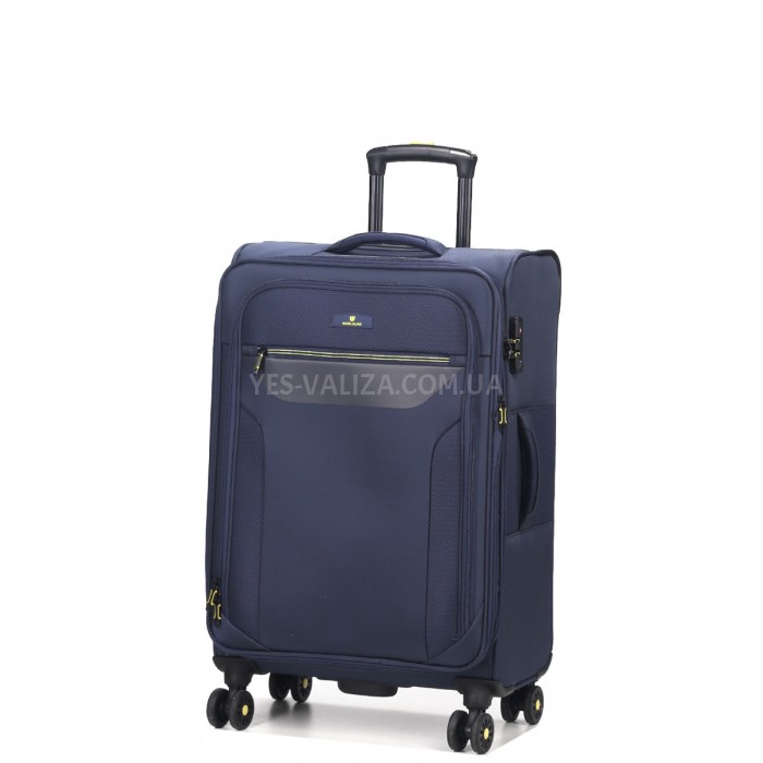 Чемодан средний M ткань синий 69х43х27+5/67л/3.7кг/Worldline 616, фото 2