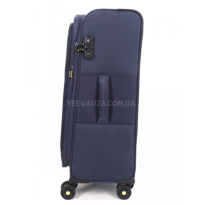 Чемодан средний M ткань синий 69х43х27+5/67л/3.7кг/Worldline 616, фото 6