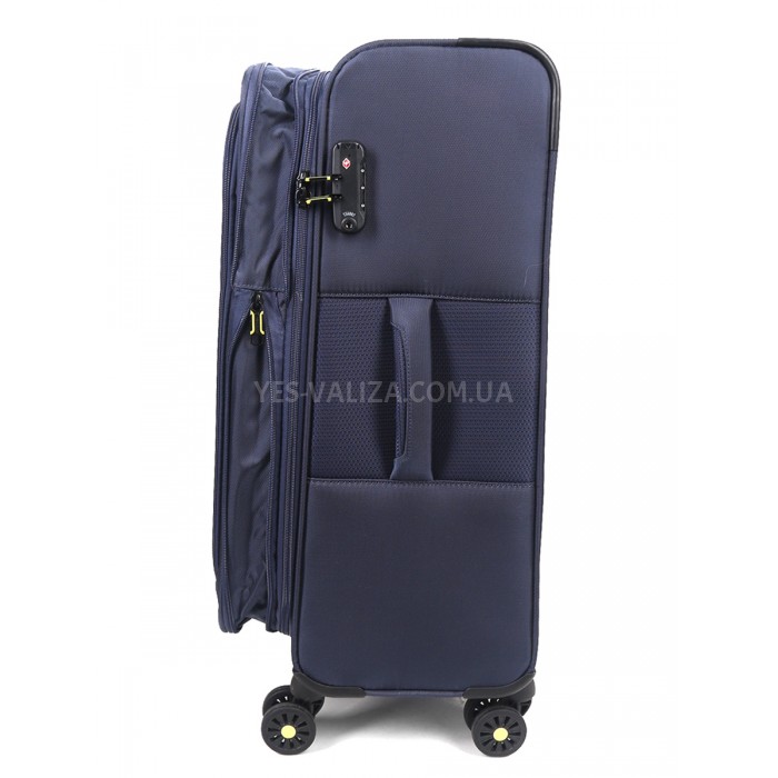 Валіза середня M тканина синя 69х43х27+5/67л/3.7кг/Worldline 616, фото 8