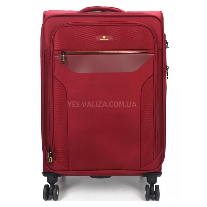 Валіза середня M тканина червона 69х43х27+5/67л/3.7кг/Worldline 616, фото 3