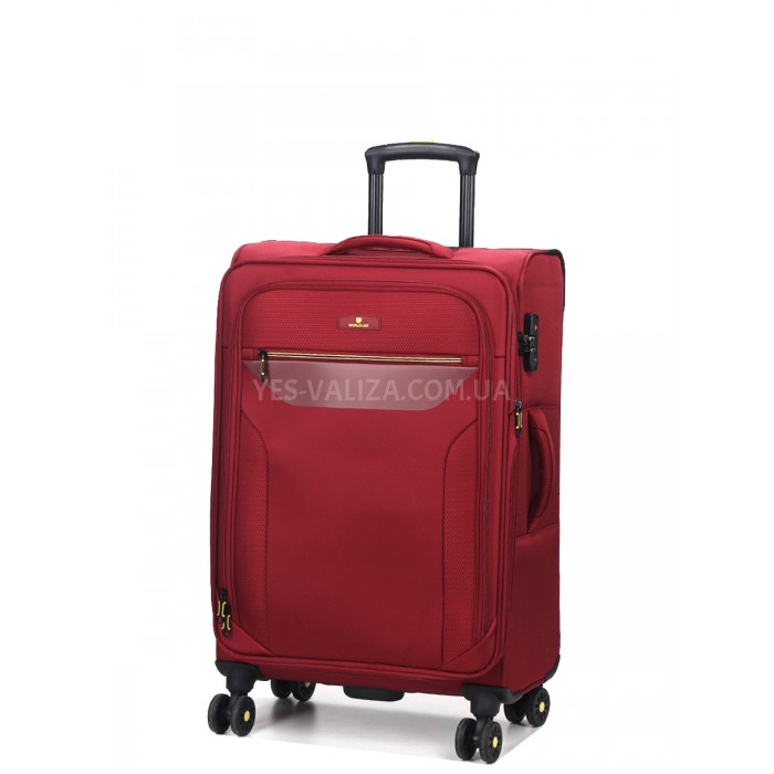 Валіза середня M тканина червона 69х43х27+5/67л/3.7кг/Worldline 616, фото 2