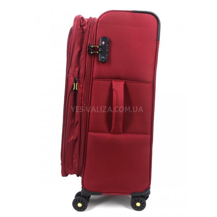 Чемодан средний M ткань красный 69х43х27+5/67л/3.7кг/Worldline 616, фото 8