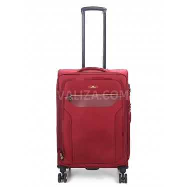 Чемодан средний M ткань красный 69х43х27+5/67л/3.7кг/Worldline 616