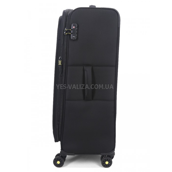 Чемодан большой L ткань чёрный 79х48х31+5/98л/4.4кг/Worldline 616, фото 6