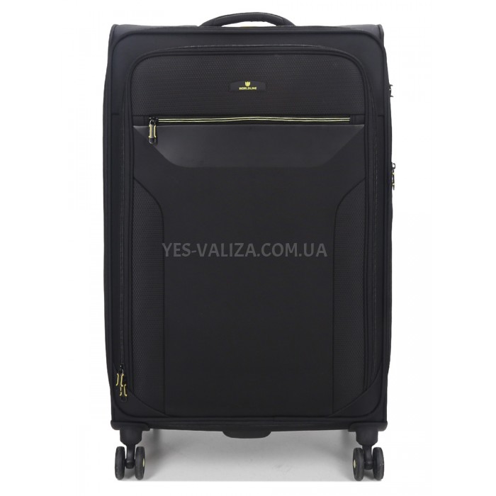 Чемодан большой L ткань чёрный 79х48х31+5/98л/4.4кг/Worldline 616, фото 3