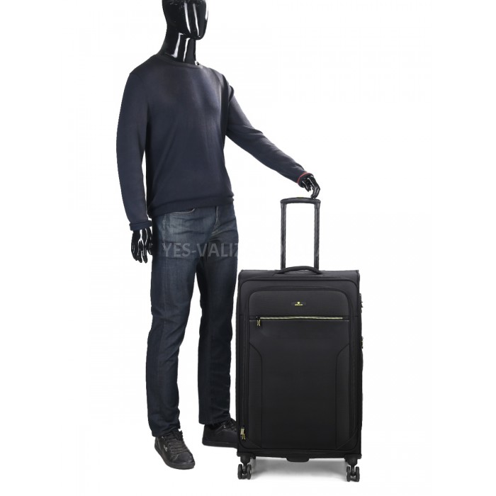 Валіза велика L тканина чорна 79х48х31+5/98л/4.4кг/Worldline 616, фото 17