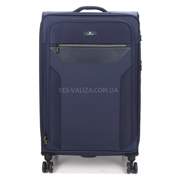 Валіза велика L тканина синя 79х48х31+5/98л/4.4кг/Worldline 616, фото 3