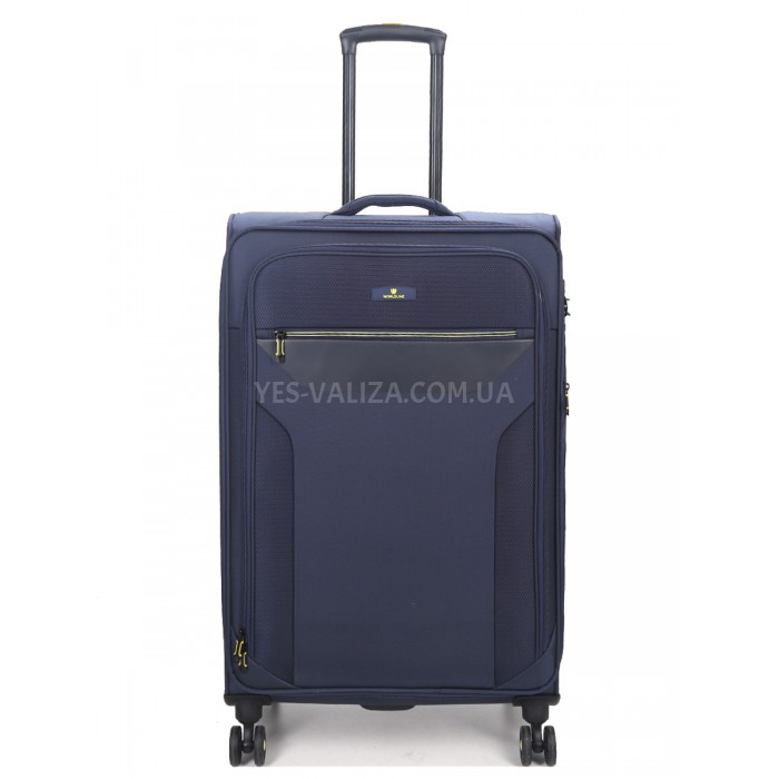 Валіза велика L тканина синя 79х48х31+5/98л/4.4кг/Worldline 616, фото 1