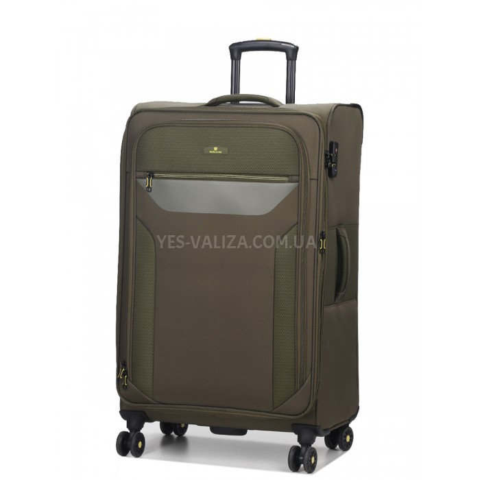 Валіза велика L тканина зелена 79х48х31+5/98л/4.4кг/Worldline 616, фото 2
