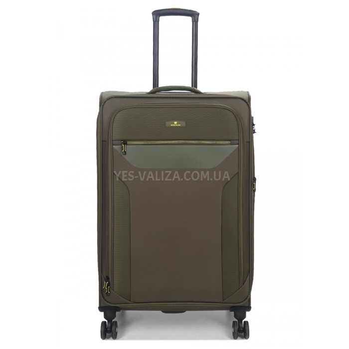 Валіза велика L тканина зелена 79х48х31+5/98л/4.4кг/Worldline 616, фото 1