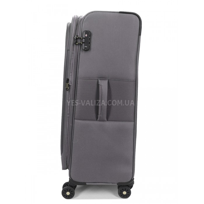Валіза велика L тканина сіра 79х48х31+5/98л/4.4кг/Worldline 616, фото 6