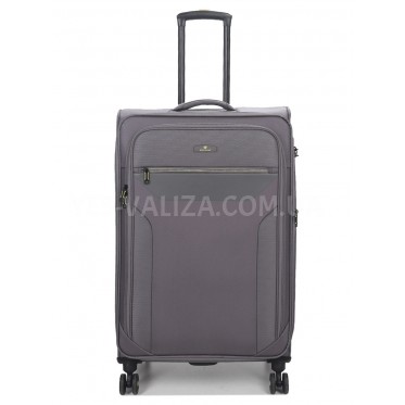 Чемодан большой L ткань серый 79х48х31+5/98л/4.4кг/Worldline 616