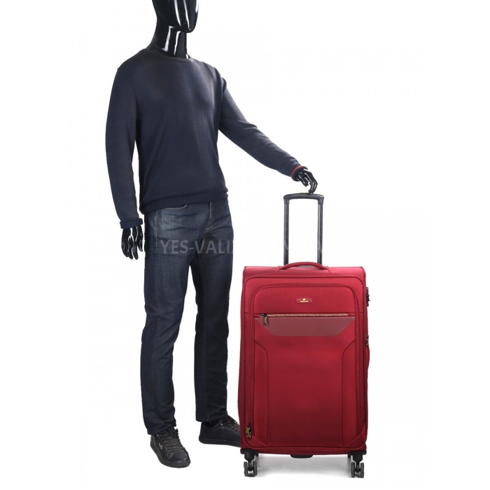 Валіза велика L тканина червона 79х48х31+5/98л/4.4кг/Worldline 616, фото 17
