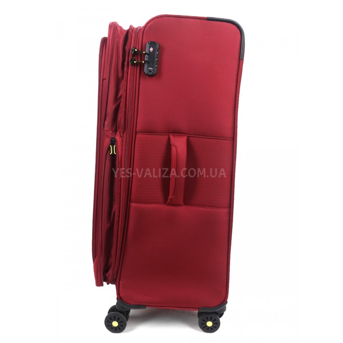 Валіза велика L тканина червона 79х48х31+5/98л/4.4кг/Worldline 616, фото 8