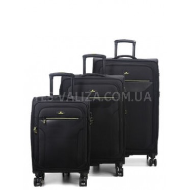 Набор чемоданов Франция (L M S-3шт) ткань чёрный/Worldline 616