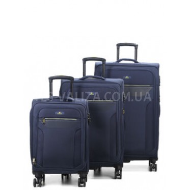 Набір валіз Франція (L M S-3шт) тканина синій/Worldline 616