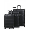 Набор чемоданов Франция (L M S-3шт) поликарбонат чёрний/Airtex 748, фото 17