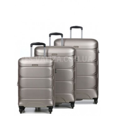 Набір валіз Франція (L M S-3шт) полікарбонат шампань/Airtex 748