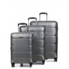Набір валіз Франція (L M S-3шт) полікарбонат сірий/Airtex 748, фото 17
