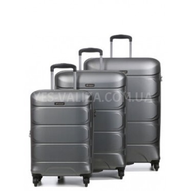 Набір валіз Франція (L M S-3шт) полікарбонат сірий/Airtex 748