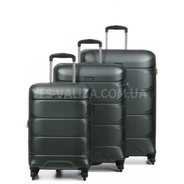 Набір валіз Франція (L M S-3шт) полікарбонат зелений/Airtex 748