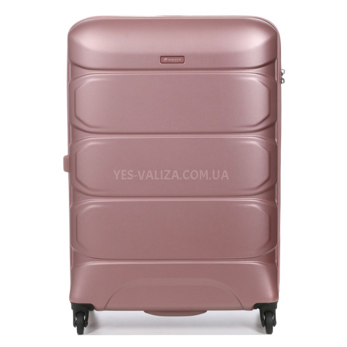 Набір валіз Франція (L M S-3шт) полікарбонат рожевий/Airtex 748, фото 5