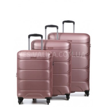 Набор чемоданов Франция (L M S-3шт) поликарбонат розовый/Airtex 748