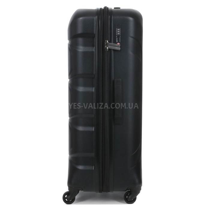 Чемодан большой L поликарбонат чёрный 76х53х30+4/128л/4.6кг/Airtex 748, фото 6