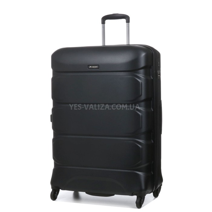 Чемодан большой L поликарбонат чёрный 76х53х30+4/128л/4.6кг/Airtex 748, фото 1