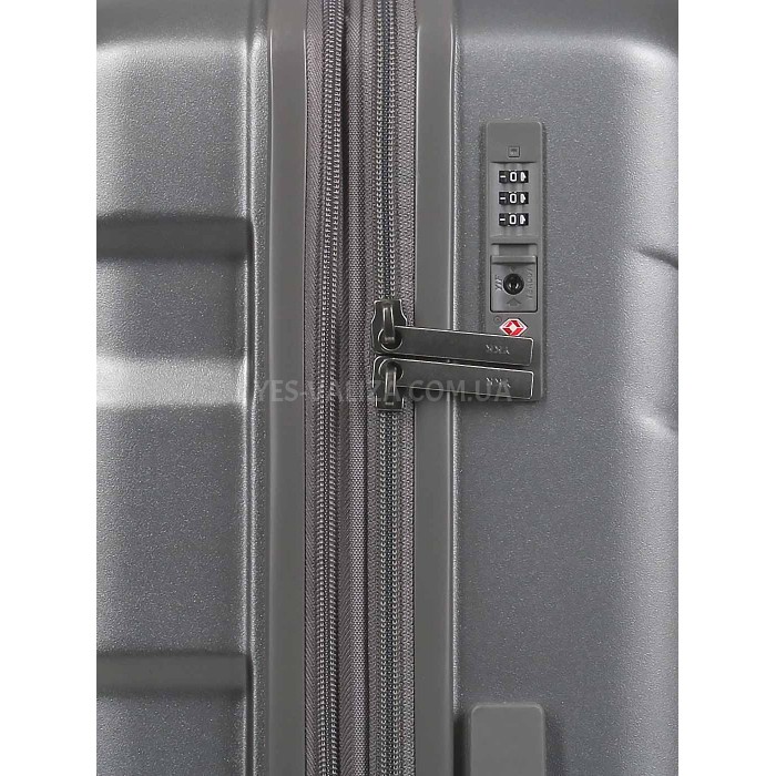 Чемодан большой L поликарбонат серый 76х53х30+4/128л/4.6кг/Airtex 748, фото 11