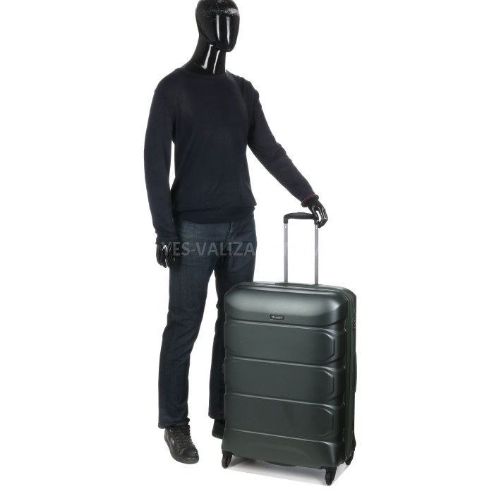 Валіза велика L полікарбонат зелена 76х53х30+4/128л/4.6кг/Airtex 748, фото 16